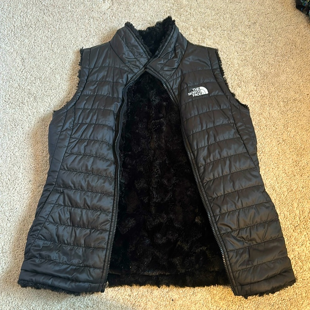 Fuzzy North Face vest